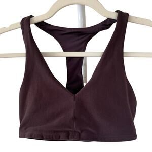 Alo Yoga Burgundy Brown Alo Soft Racerback Sports Bra - S Gymcore Athleisure